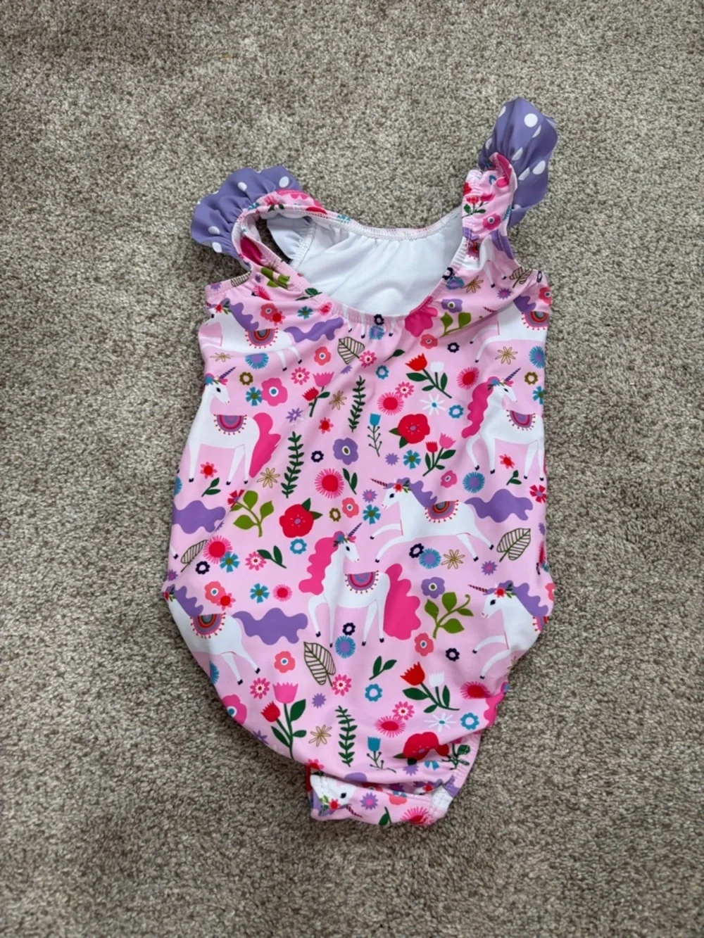 Millie Loves Lily Unicorn Ruffle One-Piece Swimsuit Little Girl Size 5